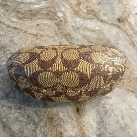 COACH Big Logo Leather Sunglasses Case Tan/Brown - Picture 3 of 8